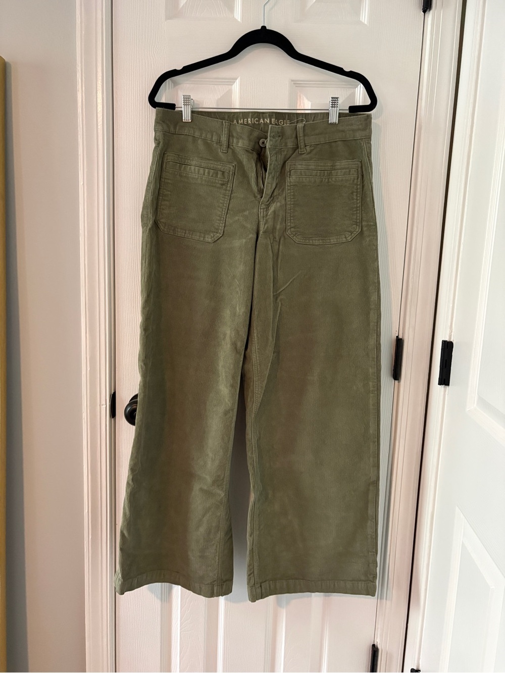 American Eagle Outfitters Olive Corduroy Wide-Leg Pants